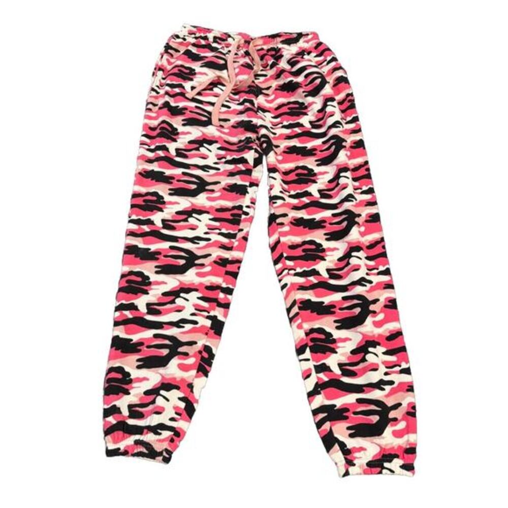 Unisex Camo Pants Pink, Black & White Camo Sweats Medium Camouflage Sweatpants